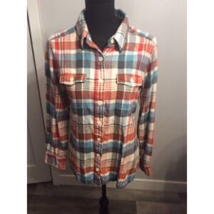 Patagonia Plaid Size 8 Womens Button Up Flannel Shirt Organic Cotton